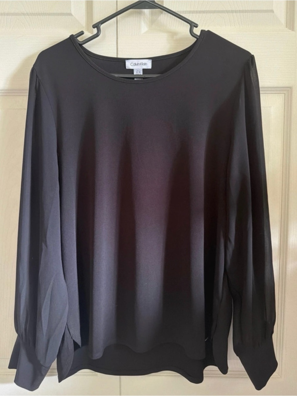 Calvin Klein Black Long-Sleeve Crewneck Top
